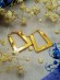 Стальные серьги-булавка с напылением золотом плоский прямоугольник J10287(CJJ)