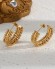 Стальные серьги-гвоздики с напылением золотом с бусинами J10289(CJJ)
