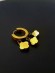 Стальные серьги-конго с напылением золотом подвески клевер J10255(CJJ)
