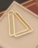 Стальные серьги-булавка с напылением золота и стеклом треугольник J10263(CJJ)