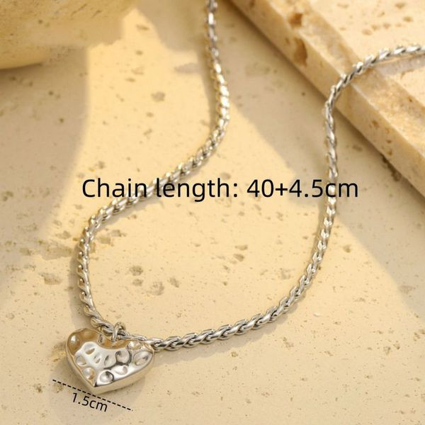 Серебристая цепочка с крупным сердцем CJL83422