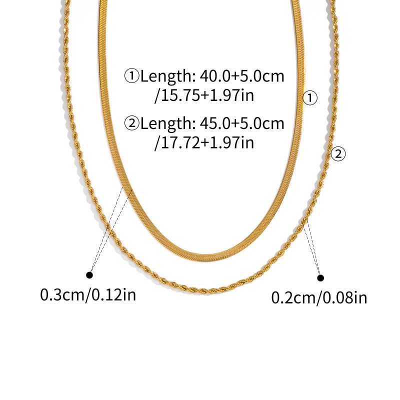 Двойная золотистая цепь плоского плетения «Снейк» CJR59833