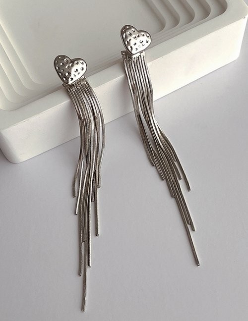 Серьги-пусеты с длинными плоскими цепями Z51311 Серьги-пусеты с длинными плоскими цепями Z51311