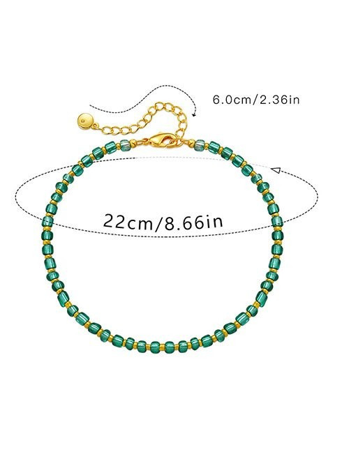 Браслет-нить с бирюзовым бисером Z29631