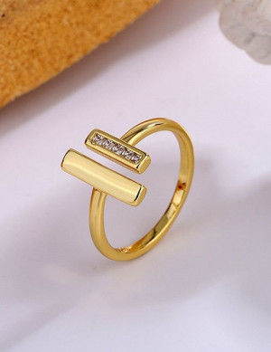 Геометричное кольцо с двумя прямоугольными планками L80597