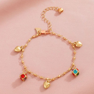 Браслет цепочка с клубникой и сердечками CJC14396 Браслет цепочка с клубникой и сердечками CJC14396