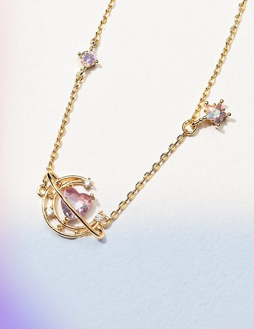 Серебристый браслет с подвеской-планетой R34912