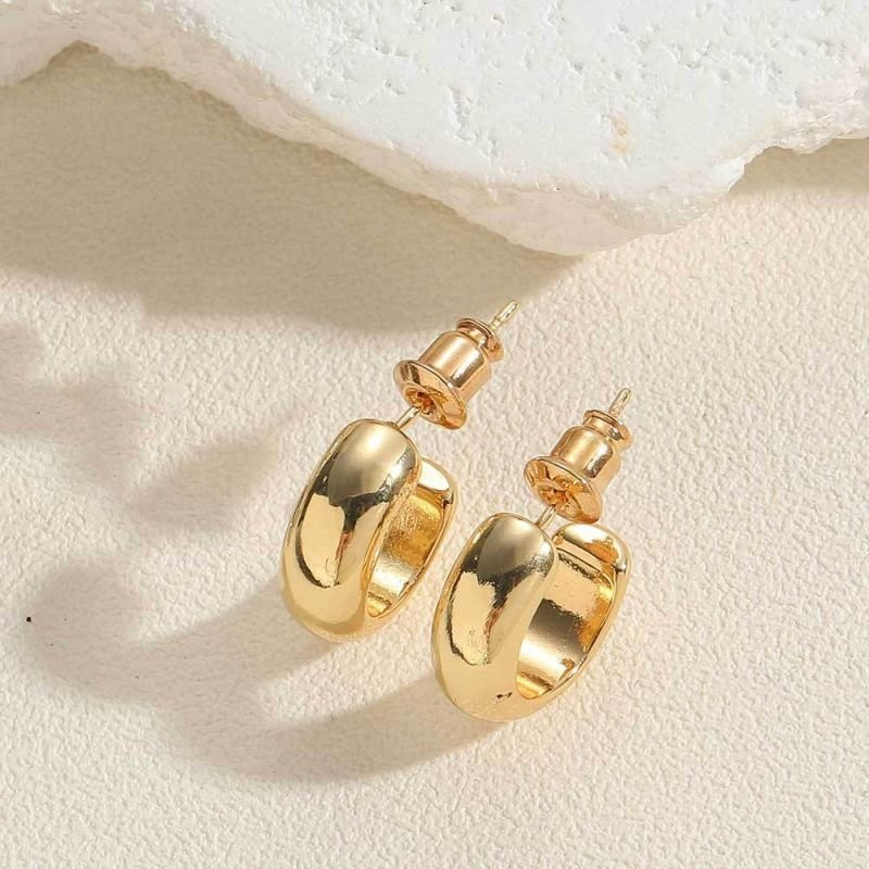 Серьги-кольца объёмные гладкие CJC59487