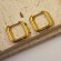 Стальные серьги-конго с напылением золотом скруглённый квадрат J10268(CJJ)