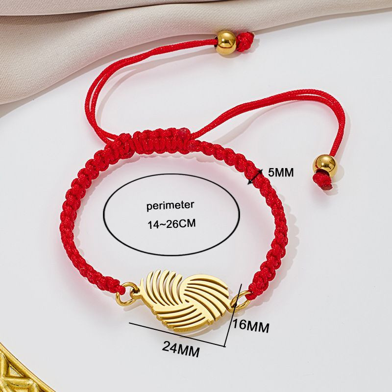 Браслет плетеная нить с золотистыми переплетенными сердцами CJQ92933