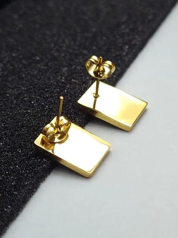 Геометричные стальные серьги-прямоугольники 1J10136(CJJ)
