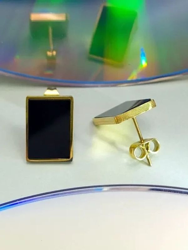 Геометричные стальные серьги-прямоугольники 1J10136(CJJ)