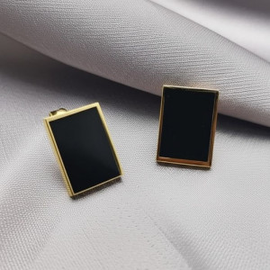 Геометричные стальные серьги-прямоугольники 1J10136(CJJ)
