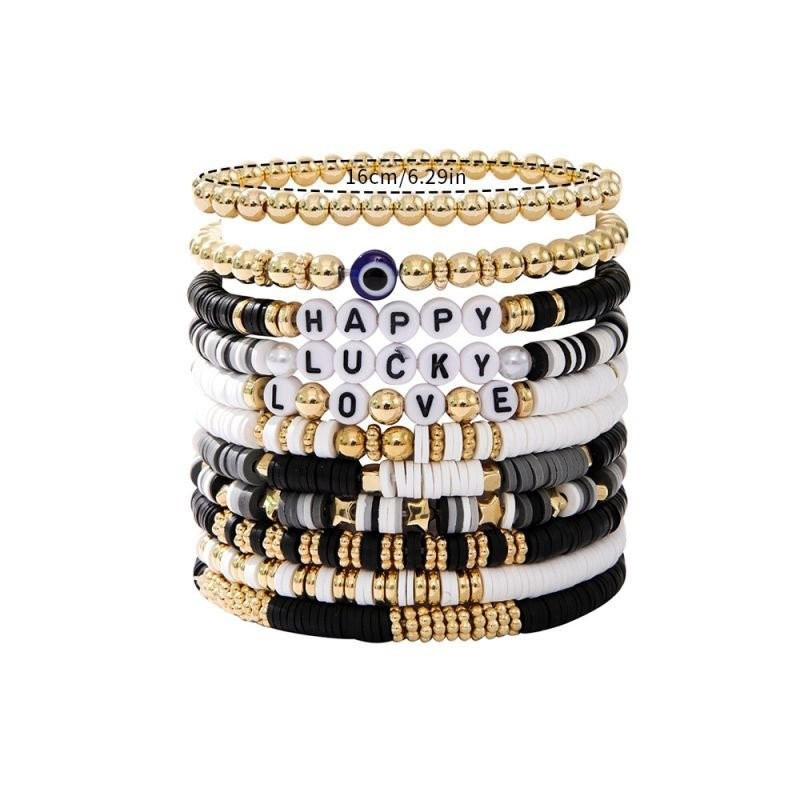 Комплект браслетов многослойный с талисманами CJD62950 Комплект браслетов многослойный с талисманами CJD62950