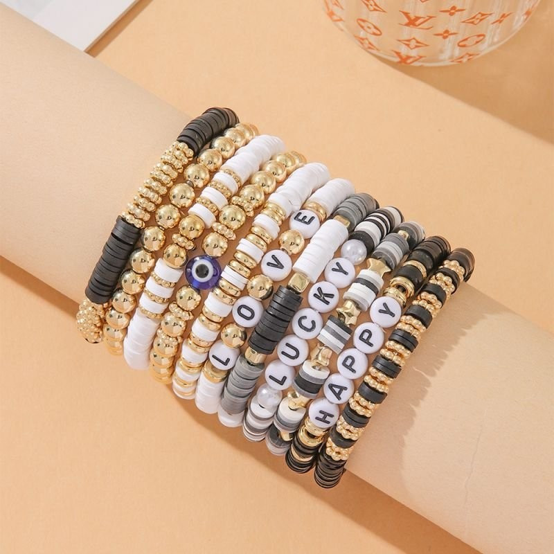 Комплект браслетов многослойный с талисманами CJD62950 Комплект браслетов многослойный с талисманами CJD62950