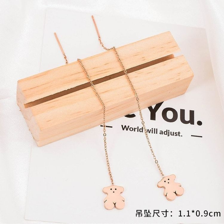 Серьги-продевки с розовыми медвежатами 1J11214CJJ Серьги-продевки с розовыми медвежатами 1J11214CJJ