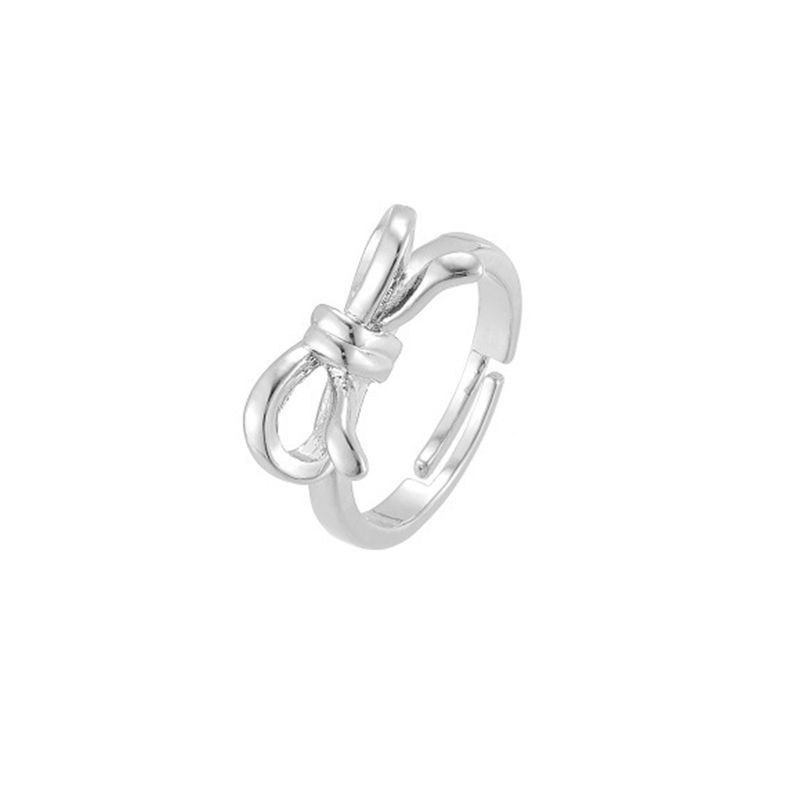 Серебристое раздвижное кольцо с бабочкой и сердцем CJX81548