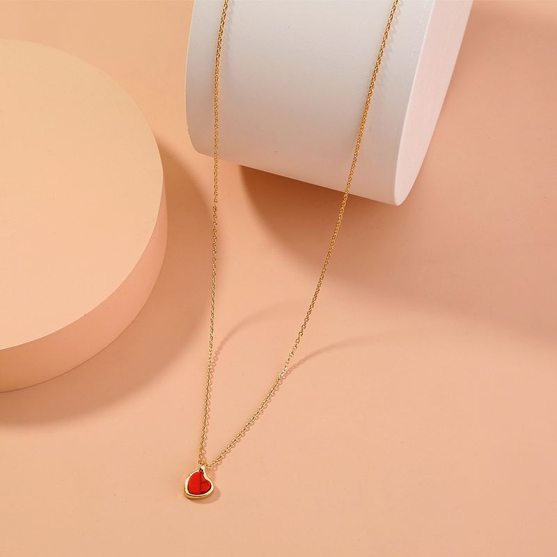 Тонкая цепочка с миниатюрным красным сердцем J11600CJJ Тонкая цепочка с миниатюрным красным сердцем J11600CJJ