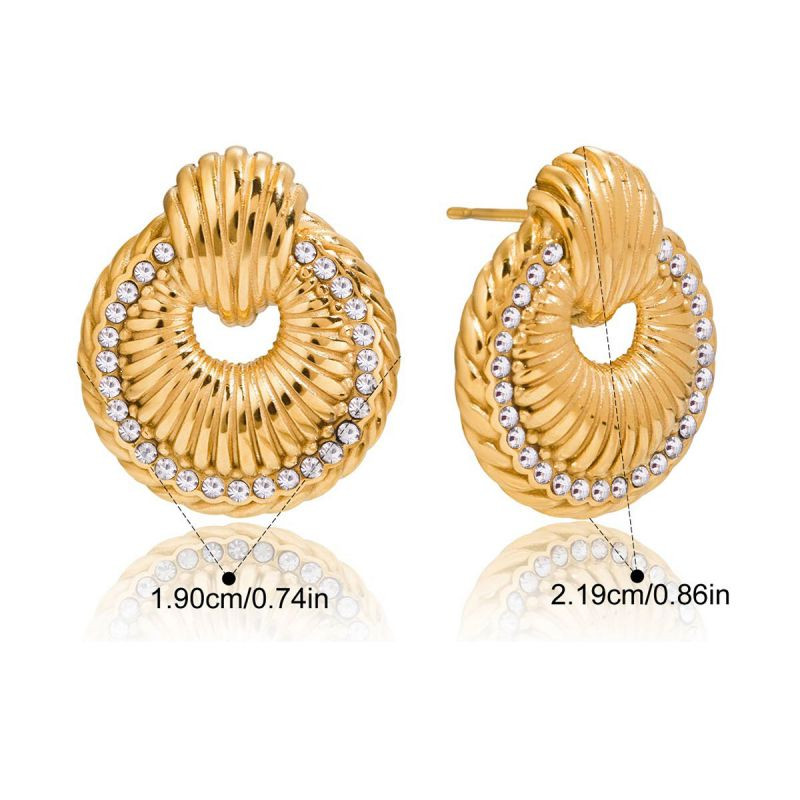 Серьги-пусеты овалы с ободком CJR63114 Серьги-пусеты овалы с ободком CJR63114