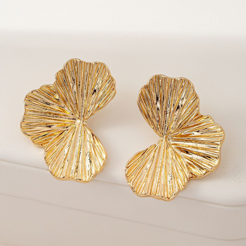 Элегантные серьги-пусеты фактурный веер CJM14385