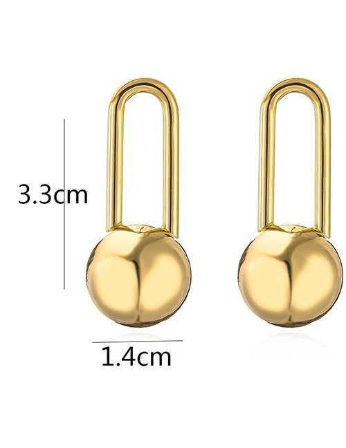 Геометрические серьги с зеркальным шаром L76120 Геометрические серьги с зеркальным шаром L76120