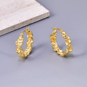 Серьги-кольца фактурные CJL14424