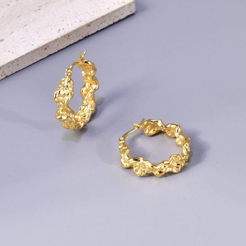 Серьги-кольца фактурные CJL14424