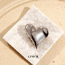 Краб с сердцем из металла серебряный №56 CJU48250