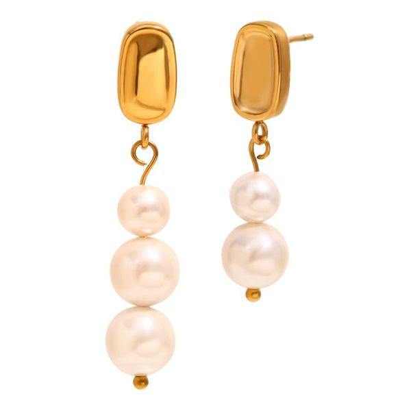 Серьги Висячие Жемчужные гроздья на золотой базе CJL49924