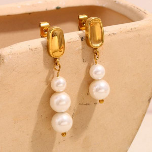 Серьги Висячие Жемчужные гроздья на золотой базе CJL49924 Серьги Висячие Жемчужные гроздья на золотой базе CJL49924