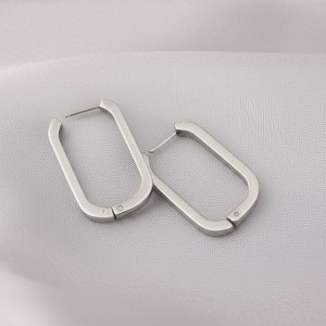 Удлиненные прямоугольные серьги-кольца конго из стали J10269CJJ