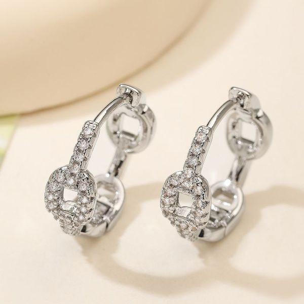 Серьги-цепи с кристальным звеном CJL45193 Серьги-цепи с кристальным звеном CJL45193