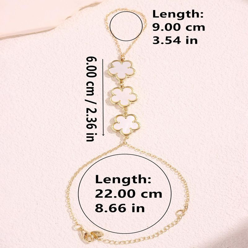 Браслет слейв трио черных цветов на золотой цепи