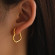 Серебристые стальные серьги-кольца в форме сердец J11414CJJ