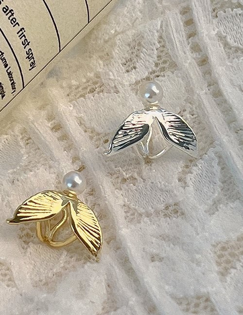 Кафф-листочек с жемчужиной Z17438 Кафф-листочек с жемчужиной Z17438