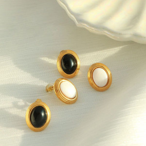 Серьги-пусеты Контрастные диски CJM19078 Серьги-пусеты Контрастные диски CJM19078