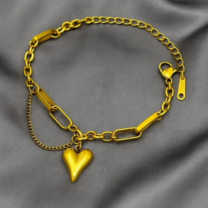 Браслет-цепочка с объемной подвеской-сердцем 1J12017CJJ