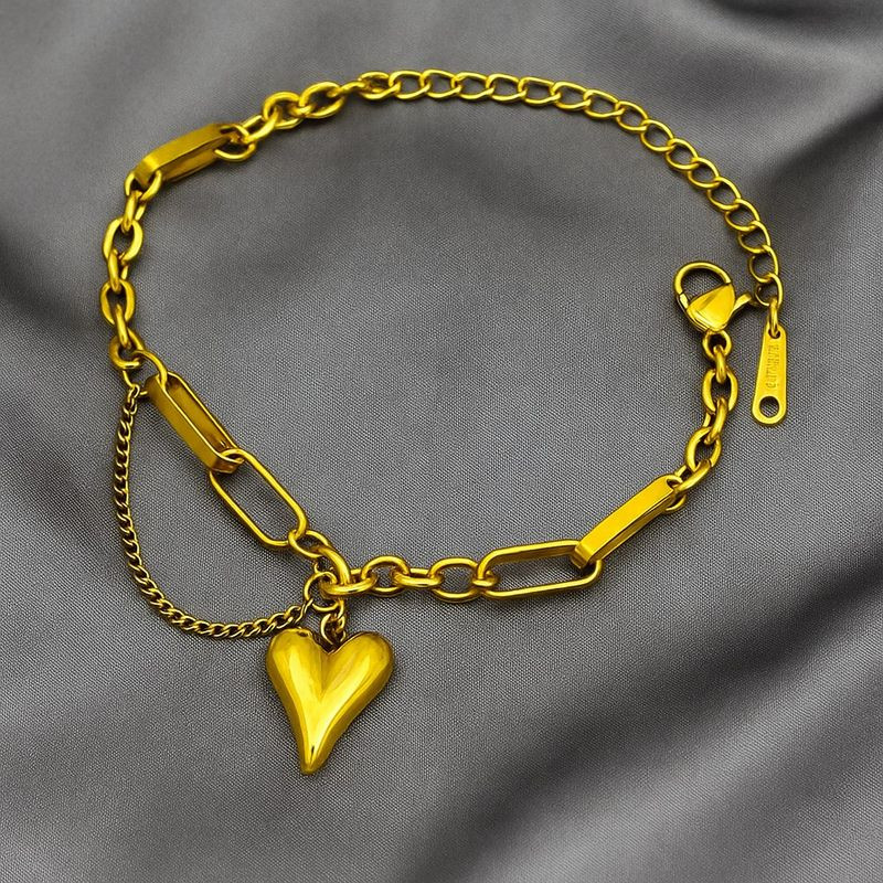 Браслет-цепочка с объемной подвеской-сердцем 1J12017CJJ