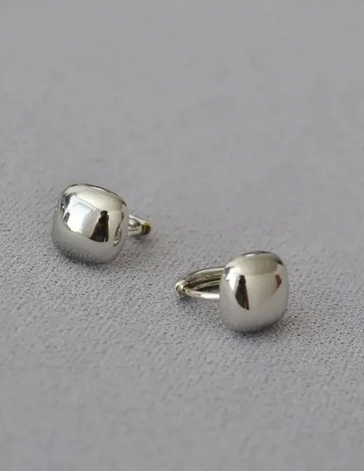 Серьги латунь с напылением платиной в виде квадрата J10053CJJ