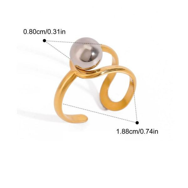 Разомкнутое кольцо с жемчужной бусиной CJL84080