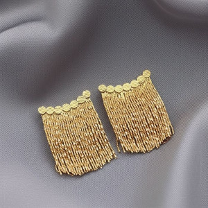 Серьги медь с напылением золотом висюльки 1J11748CJJ