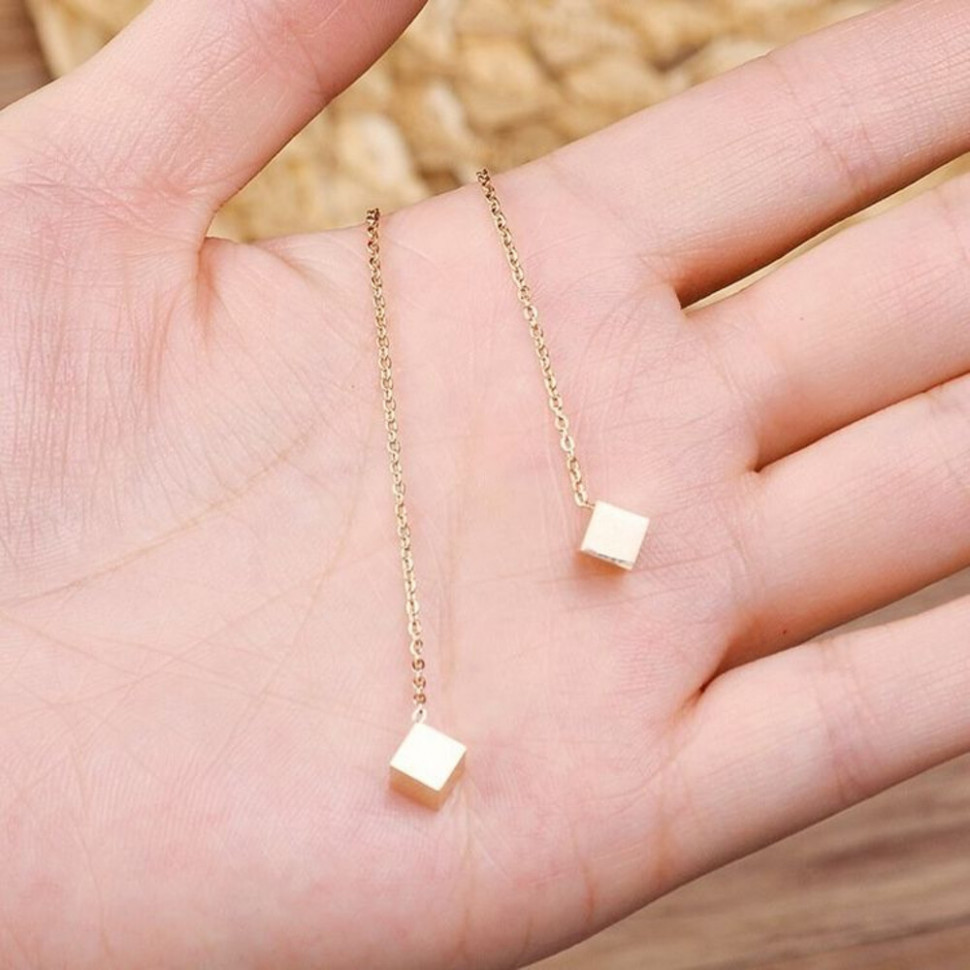 Серьги медицинская сталь с напылением золотом J11216CJJ