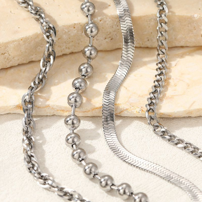 Браслет многослойный из цепочек разного плетения CJM03811