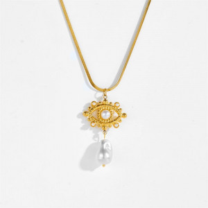 Цепочка с подвеской в форме глаза с кристаллом и жемчугом CJT29040 Цепочка с подвеской в форме глаза с кристаллом и жемчугом CJT29040