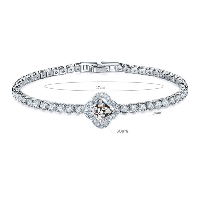 Браслет медь циркон напыление платиной 1J12501CJJ Браслет медь циркон напыление платиной 1J12501CJJ