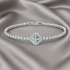 Браслет медь циркон напыление платиной 1J12501CJJ Браслет медь циркон напыление платиной 1J12501CJJ