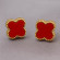 Серьги-пусеты Клевер красные 1J10240(CJJ)