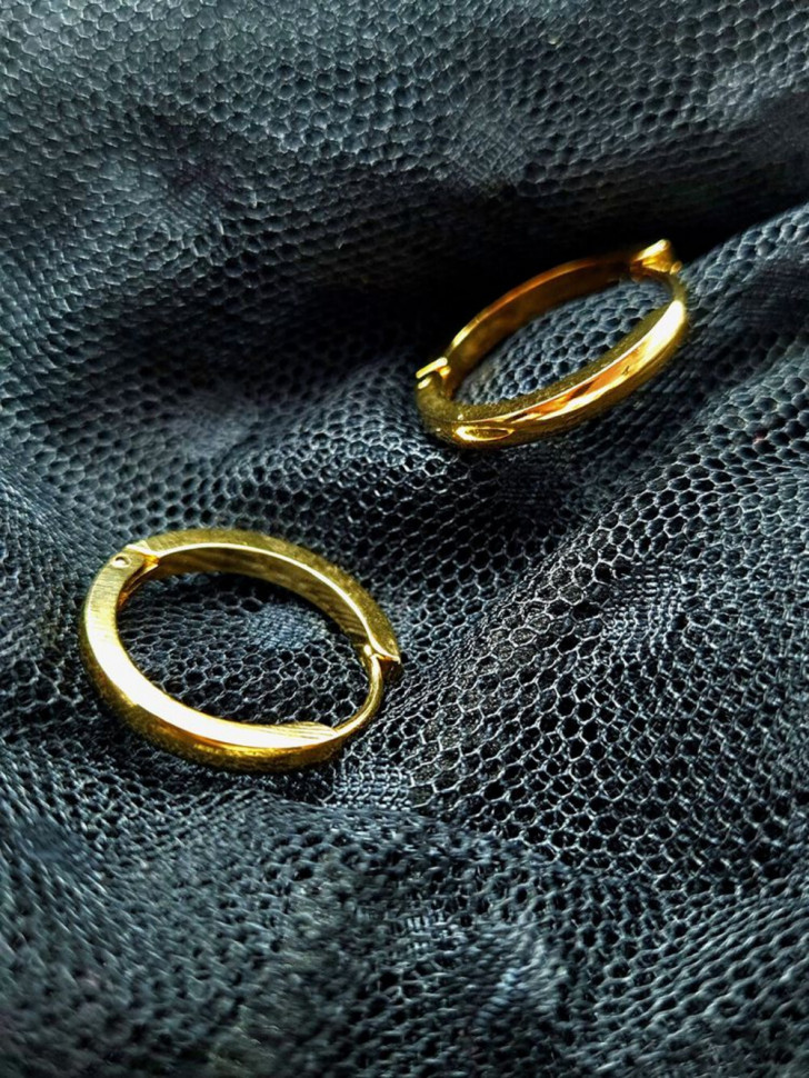 Базовые серьги-кольца конго с двухцветным покрытием J10271CJJ