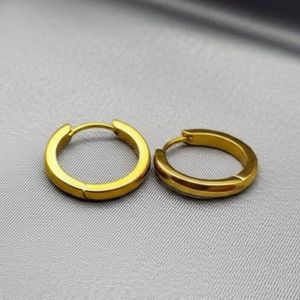 Стальные серьги-конго с напылением золотом большое кольцо J10271CJJ Стальные серьги-конго с напылением золотом большое кольцо J10271CJJ