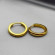 Стальные серьги-конго с напылением золотом большое кольцо J10271CJJ